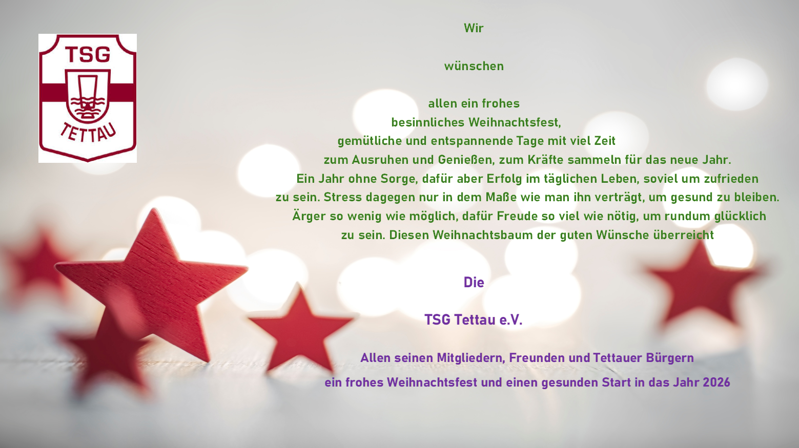 Frohe Weihnachten und einen guten Rutsch wünscht die TSG Tettau 2025 12 18 Weihnachten